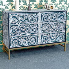 Xenia Mother of Pearl 6 Drawer Chest