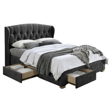 Licorice Nelson Upholstered King Bed Frame
