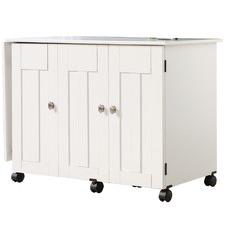 White Multifunctional Hideaway Desk Cart