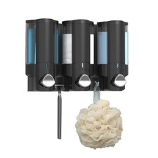 Matte Black Aviva Triple Dispenser with Chrome Button