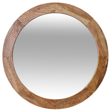 Claire Round Mango Wood Mirror