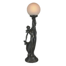 Standing Lady Upholding Ball Lamp