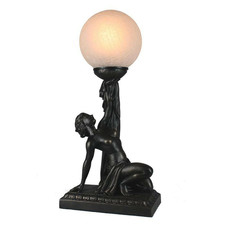 Kneeling Lady Upholding Ball Lamp