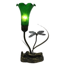 Upward Lily Frosted Glass Torchiere Table Lamp