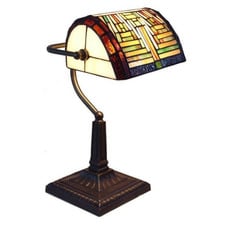 Geometric Leadlight Banker Table Lamp