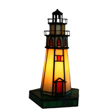 28cm Lighthouse Leadlight Table Lamp
