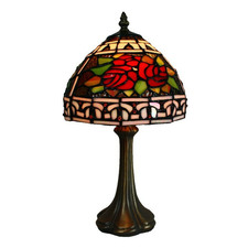 Leadlight Rose Lamp 37cm