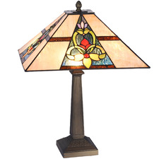 52cm Square Floral Table Lamp