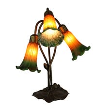 Lily Three Branch Gooseneck Tiffany Table Lamp