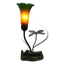 Upward Lily Frosted Glass Torchiere Table Lamp