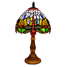 Blue Dragonfly 37cm Tiffany Glass Table Lamp