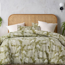 Moss Green Otway Washed Cotton Quilt Cover Set