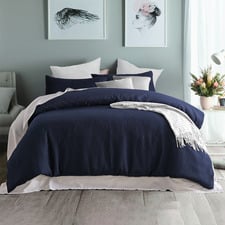 Navy Waffle Quilt Cover Set