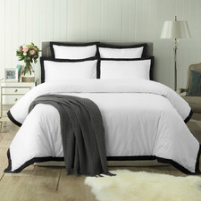 White & Black Deluxe Tailored Cotton Quilt Cover Set