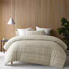 Natural Seersucker Quilt Cover Set