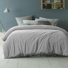 Grey Teddy Quilt Cover Set