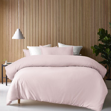 Blush Double Stitch Bamboo & Cotton Quilt Cover Set