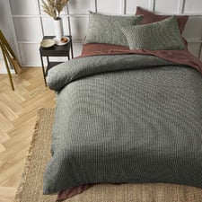 Green Waffle Hokey Pokey Quilt Cover Set