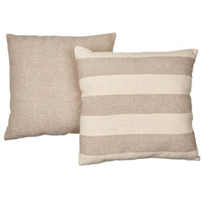 2 Piece Edris & Hickory Stripe Cotton Cushion Set