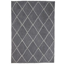 Grey Artisan Diamond Weave Jute Rug