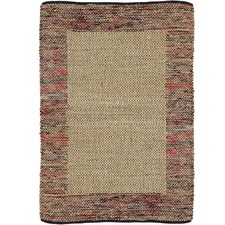 Red Curated Mahal Braided Border Rug