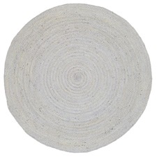 Silver Organica Braided Round Jute Rug