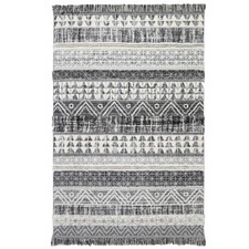 Cream Mono Tribal Anthracite Rug