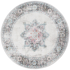 Grey Blaese Power Loomed Round Rug