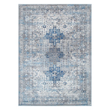 Grey & Navy Blue Vintage-Style Expressions Oriental Rug