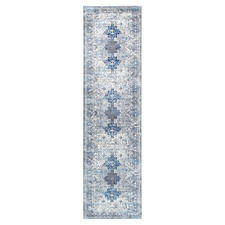 Grey & Navy Blue Vintage-Style Expressions Oriental Rug