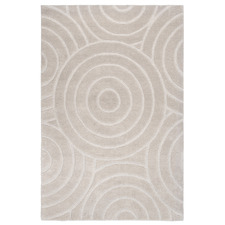 Beige Ellipse Charvi Hand-Tufted Wool Rug