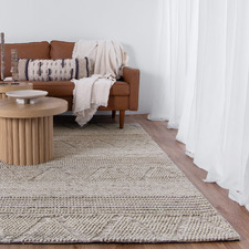 Ash Sawtooth Flat Weave Wool-Blend Rug
