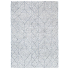 Grey African-Inspired Flat Weave Wool-Blend Rug