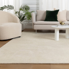 Ivory Kavya Hand-Woven Wool-Blend Rug