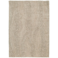 Beige Wave Hand-Woven Plush Rug