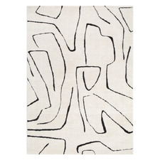 Cream & Black Kezia Modern Lines Rug