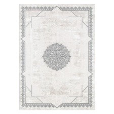 Cream & Grey Lori Medallion Rug