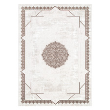 Cream & Brown Lori Medallion Rug