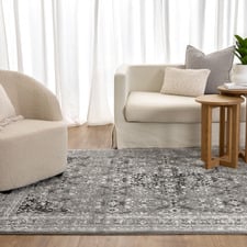 Slate Yasmin Traditional Bordered Rug