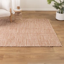 Copper & Beige Skandi Hand-Woven Wool Rug