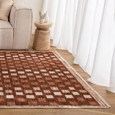 Cinnamon Vernon Checkered Rug