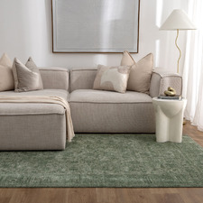 Heritage Monochrome Distressed Border Rug