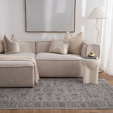 Heritage Monochrome Distressed Border Rug
