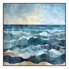 Costa Azzura Oak Framed Canvas Wall Art