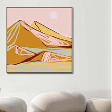 The Rise II Oak Framed Canvas Wall Art