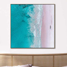 Pink Sands Oak Framed Canvas Wall Art