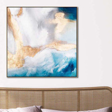 Golden Tide Oak Framed Canvas Wall Art