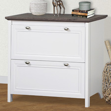 Grey & White Armitage 2 Drawer Filing Cabinet