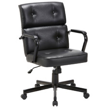 Black Beverly Faux Leather Home Office Chair