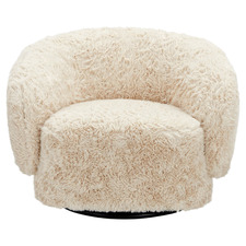 Dancho Faux Sheepskin Swivel Armchair